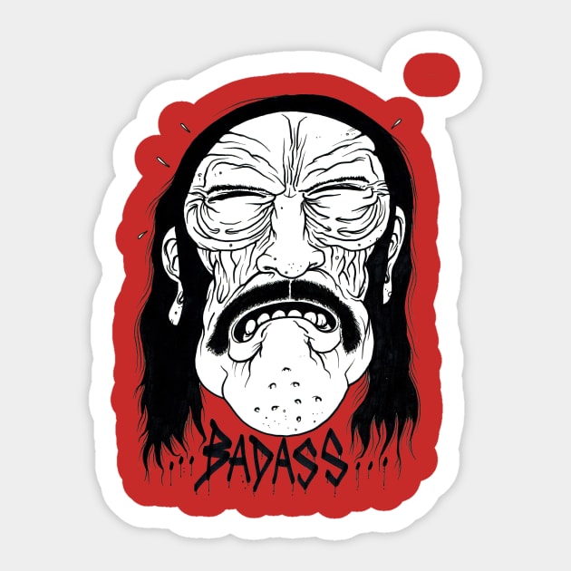 Danny Trejo looks nails in black and white. Sticker by Brownlazer